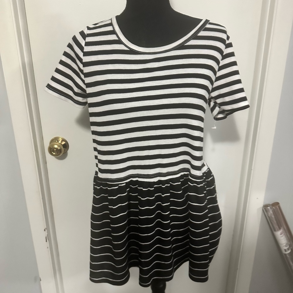2 pack Oversized Flowy Striped Tops